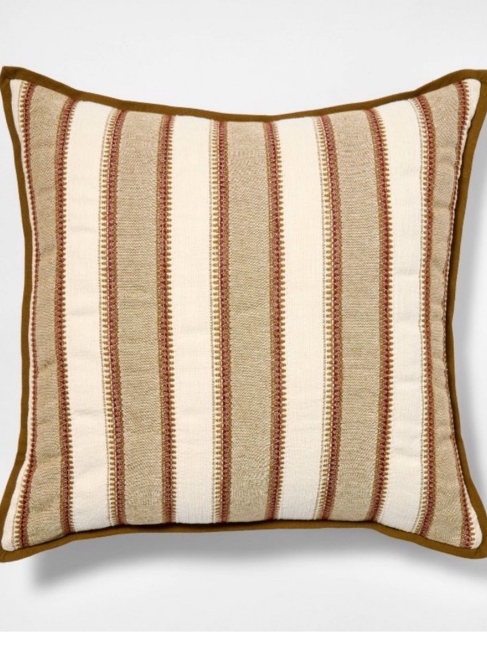 Studio McGee Cream, Tan, and Rust Striped Accent Pillow